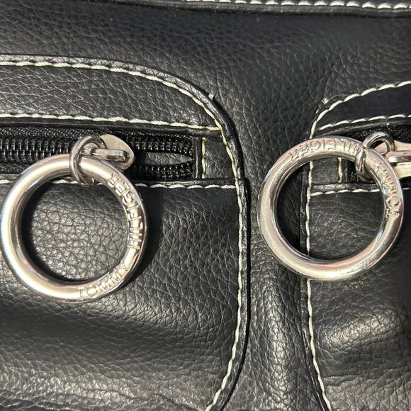 Nwot Vintage Tommy Hilfiger Satchel/Handbag in Black and Green Lining - Picture 8 of 13